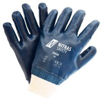 Nitras Nitrilhandschuh Blau vollb.m.Strickb.EN420/388...