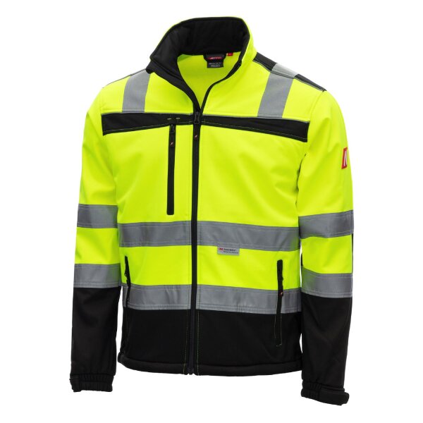 Nitras MOTION TEX VIZ,Warnschutz-Softshelljacke neongelb / schwarz Gr.M (7171-M)