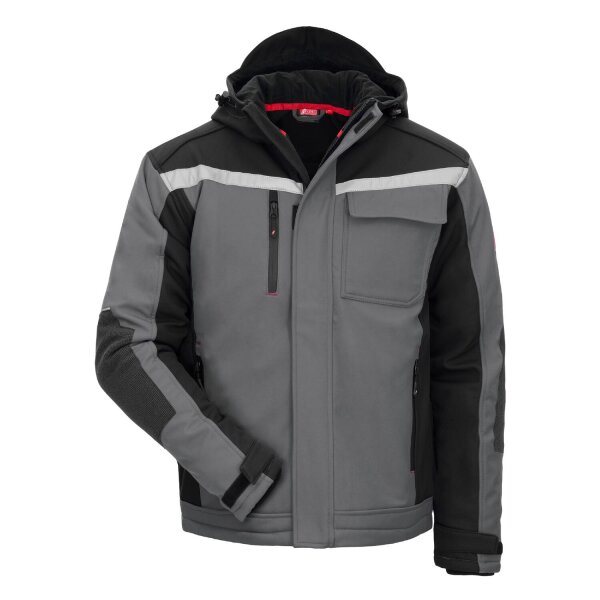 Nitras MOTION TEX PLUS, Winter-Softshelljacke grau / schwarz Gr.L (7182W-L)