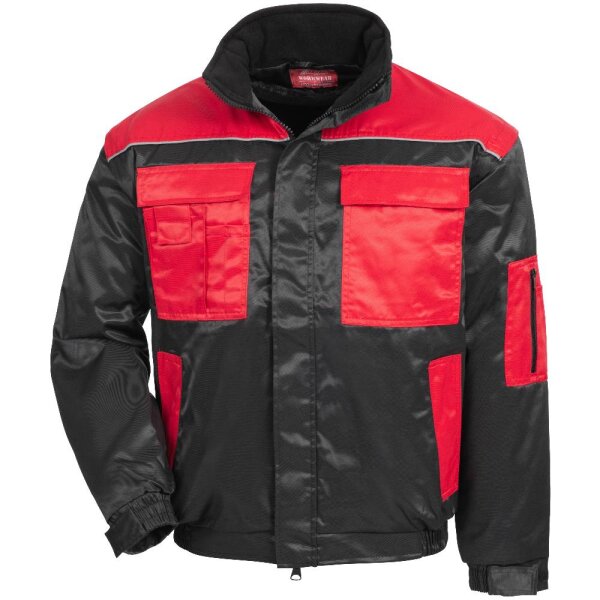 Nitras MOTION TEX PLUS, Pilotenjacke schwarz / rot (7132)