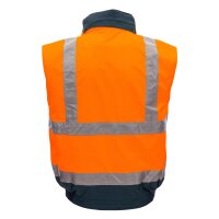 Nitras MOTION TEX VIZ PLUS, Warnschutz- Pilotenjacke,neonorange / blau (7140)