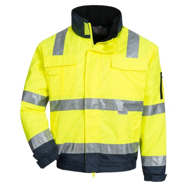 Nitras MOTION TEX VIZ PLUS, Warnschutz- Pilotenjacke,neongelb / blau (7141)