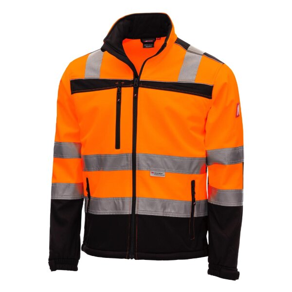 Nitras MOTION TEX VIZ,Warnschutz-Softshelljacke neonorange / schwarz (7170)