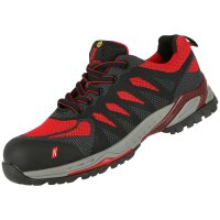 Nitras PRO STEP, S1P Sicherheitshalbschuhe, strapazierfähiges Textil, schwarz / rot (7410)