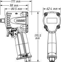 HAZET Schlagschrauber - extra kurz 9012M-1 -...