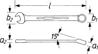 HAZET Ring-Maulschlüssel - extra lang - schlanke Bauform 600LG-17 - Außen-Doppel-Sechskant-Tractionsprofil - 17 mm