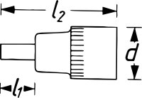 HAZET Schraubendreher-Steckschlüsseleinsatz 986L-7 - Vierkant12,5 mm (1/2 Zoll) - Innen-Sechskant Profil - 7 mm