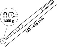 VIGOR Teleskop-Magnetheber - V1741 - 645 mm