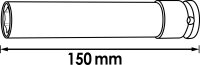 VIGOR Schlagschrauber Steckschlüsseleinsatz SW 17 - 150 mm - V5930 - Vierkant12,5 mm (1/2 Zoll) - Außen-Sechskant Profil - 17 mm