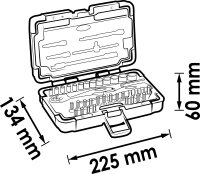 VIGOR Steckschlüssel Satz - V2414N - Vierkant6,3 mm (1/4 Zoll) - Außen-Sechskant Profil, Innen TORX® Profil, Innen-Sechskant Profil, Kreuzschlitz Profil PH, Pozidriv Profil PZ - 0,8 x 4 – 1,2 x 7 · 1,3 – 14 · PH1 – PH3 · PZ1 – PZ3 · T10 – T40 - Anzahl Wer