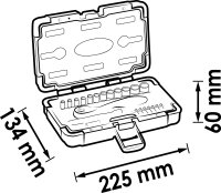 VIGOR Steckschlüssel Satz - V3734N - Vierkant6,3 mm (1/4 Zoll) - Außen-Sechskant Profil, Innen-Sechskant Profil, Innen TORX® Profil, Kreuzschlitz Profil PH, Pozidriv Profil PZ, Schlitz Profil - 4 – 13 - Anzahl Werkzeuge: 23