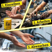 rath´s Handschutzcreme pr88 - der abwaschbare Handschutz 100 ml oder 1 Liter Dose