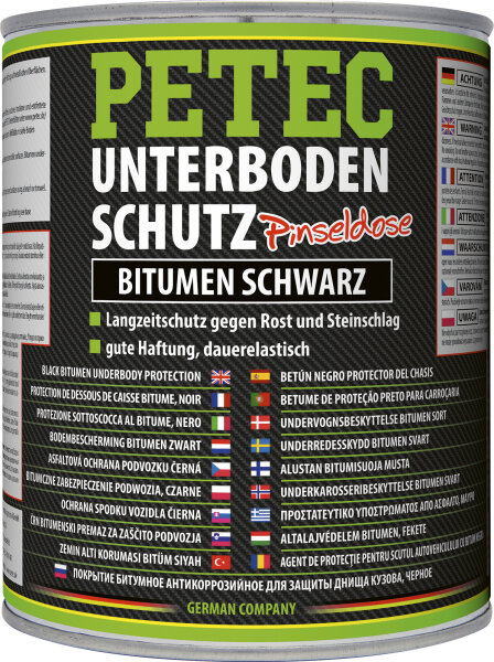 PETEC Unterbodenschutz Bitumen Pinseldose Schwarz 1.000ml (73100)