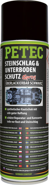 PETEC Steinschlag- & Unterbodenschutz Kautschukbasis Ueberlackierbar Schwarz 500ml (73250)