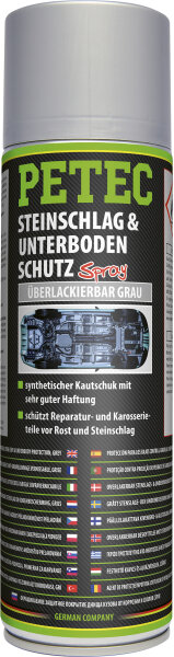 PETEC Steinschlag- & Unterbodenschutz Kautschukbasis Ueberlackierbar Grau 500ml (73350)