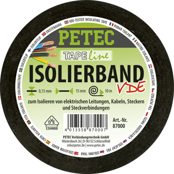 PETEC Isolierband 15 Mm X 015 Mm X 10 M (87000)