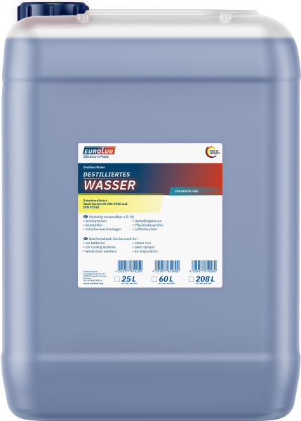 EUROLUB DESTILLIERTES WASSER - 25 L (819025)