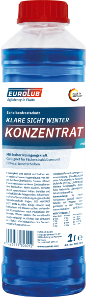 EUROLUB KLARE SICHT WINTER KONZENTRAT - 1 L (803001)