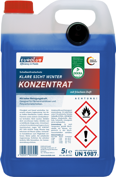 EUROLUB KLARE SICHT WINTER KONZENTRAT bis -60° - 5 L (803005)