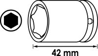 VIGOR Schlagschrauber Steckschlüsseleinsatz - kurz - V5550S-15 - Vierkant12,5 mm (1/2 Zoll) - Außen-Sechskant Profil (verschiedene Größen)