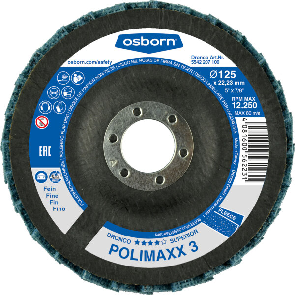 DRONCO Polimaxx 3 - fein Superior POLIMAXX 3 125x22,23 mm OSBORN Fächervliesscheiben