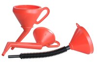 HUENERSDORFF Winkeltrichter HD-PE, oval mit Sieb rot, 175...