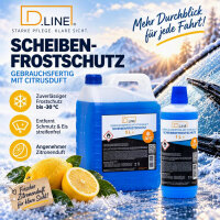 D.LINE Scheibenfrostschutz Gebrauchsfertig -30° mit Citrusduft 5 Liter (DL 2025)