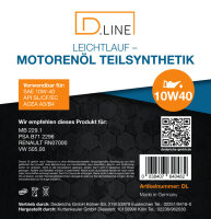 D.LINE Motorenöl SAE 10W-40 Leichtlauf Teilsynthetik 1 Liter Flasche (DL 1005)