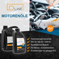 D.LINE Motorenöl SAE 10W-40 Leichtlauf Teilsynthetik 5 Liter Kanister (DL 1006)