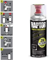 RAPTOR Schutzlackierung 2K Spray Schwarz Spraydose 400 ml RLB/AL