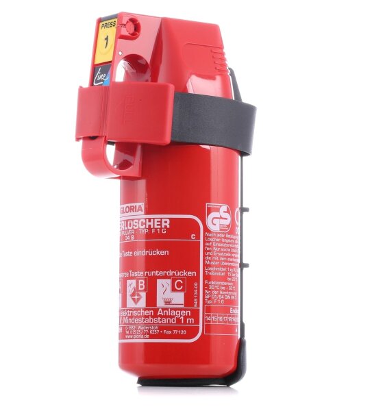 Gloria Feuerlöscher 1 kg mit KFZ Halterung