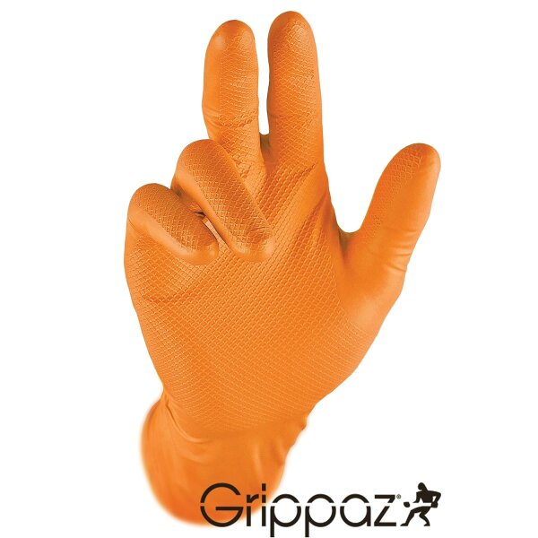 Grippaz Nitril-Handschuhe 246 orange,M (50 Stück) 246OR-EN/8
