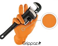 Grippaz Nitril-Handschuhe 246 orange,M (50 Stück) 246OR-EN/8