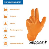 Grippaz Nitril-Handschuhe 246 orange,M (50 Stück) 246OR-EN/8