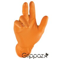 Grippaz Nitril-Handschuhe 246 orange,XL (50 Stück)...