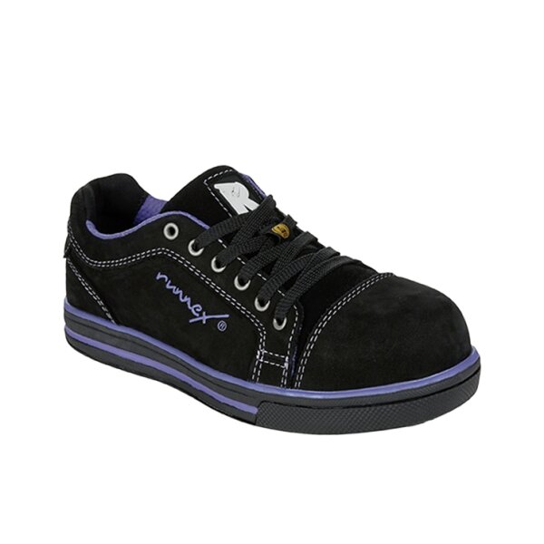 RUNNEX Damen Sicherheitshalbschuh S3 ESD Girl-Star schwarz/violett (5380)