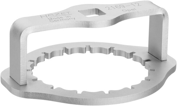 HAZET Ölfilterschlüssel 2169-12 ∙ 1/2 Zoll (12,5 mm) Vierkant∙ Rillenprofil ∙ SW 74