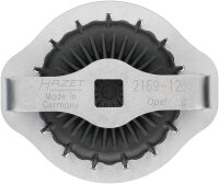 HAZET Ölfilterschlüssel 2169-12 ∙ 1/2 Zoll (12,5 mm) Vierkant∙ Rillenprofil ∙ SW 74