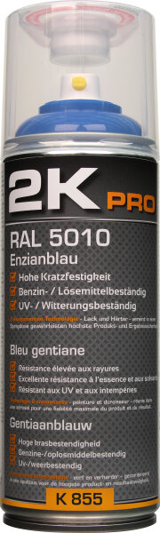 2K PRO Decklack / Sprühlack RAL 5010 Enzianblau glänzend 351855