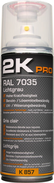 2K PRO Decklack / Sprühlack RAL 7035 Lichtgrau glänzend 351857