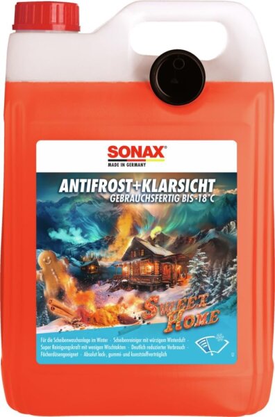 SONAX AntiFrost+KlarSicht bis -18°C Sweet Home Gebrauchsfertiger Scheibenreiniger für den Winter