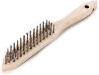 LESSMANN Drahtbürste 4 Reihen Stahldraht glatt 0,35...