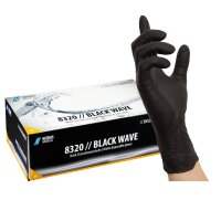 NITRAS BLACK WAVE, Nitril-Einmalhandschuhe, schwarz, EN...