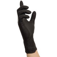 NITRAS BLACK WAVE, Nitril-Einmalhandschuhe, schwarz, EN ISO 374, Box à 100 Stück 8320-L