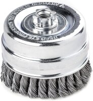 LESSMANN Zopf-Topfbürste mit Stützring Drm 100 mm 26 Z Stahldraht STH glatt 0,50 mm 486217
