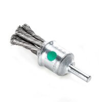 LESSMANN Zopf-Pinselbürste mit 6 mm Schaft Drm 19 mm  6 Zöpfe  mit Blume  Stahldraht 453358