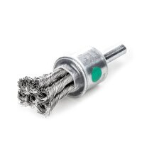 LESSMANN Zopf-Pinselbürste mit 6 mm Schaft Drm 19 mm  6 Zöpfe  mit Blume  Stahldraht 453358