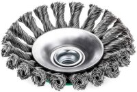LESSMANN Zopf-Kegelbürste Drm 100 x 12 mm 18 Z Stahldraht rostfrei ROH glatt 0,50 mm 475211