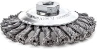 LESSMANN Zopf-Kegelbürste Drm 115 x 12 mm 20 Z Stahldraht STH glatt 0,50 mm, Gew. M1 472257
