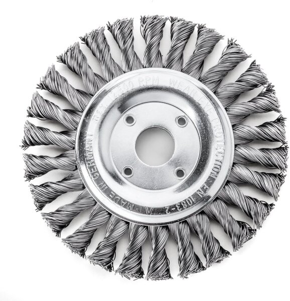 LESSMANN Zopf-Rundbürste Drm 125 x 14 mm 20 Z Stahldraht STH glatt 0,50 mm Bohrung 473211